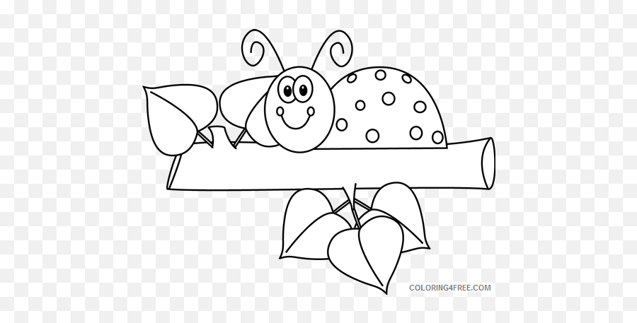 Ladybug Coloring Pages Ladybug Clipart Printable - Lady Bug On Leaf Clipart Black And White Emoji,Emoji Baby Book Game Boy Crown Boat Tree Bug