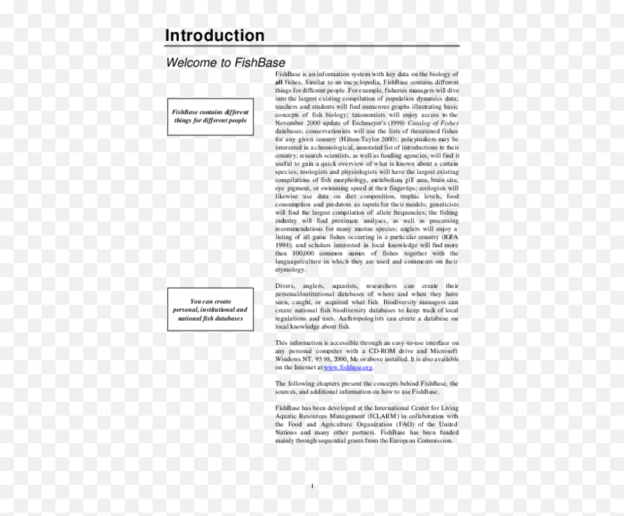 Pdf Introduction Welcome To Fishbase Trn Thnh Emoji,Trout Fish Emoticon Copy And Paste