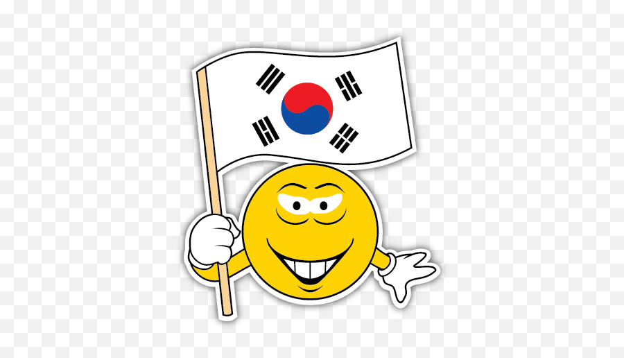 Smiley Face South Korean Vinyl Die - Cut Decal Sticker 4 South Korea Flag With Name Emoji,Emoticon Gifts