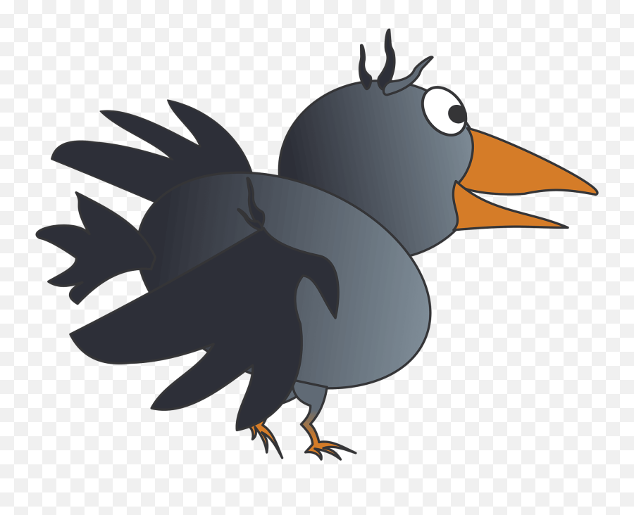 Cartoon Raven In Flight Clipart Free Download Transparent - Crow Cartoon Transparent Png Emoji,Raven Bird Emoji