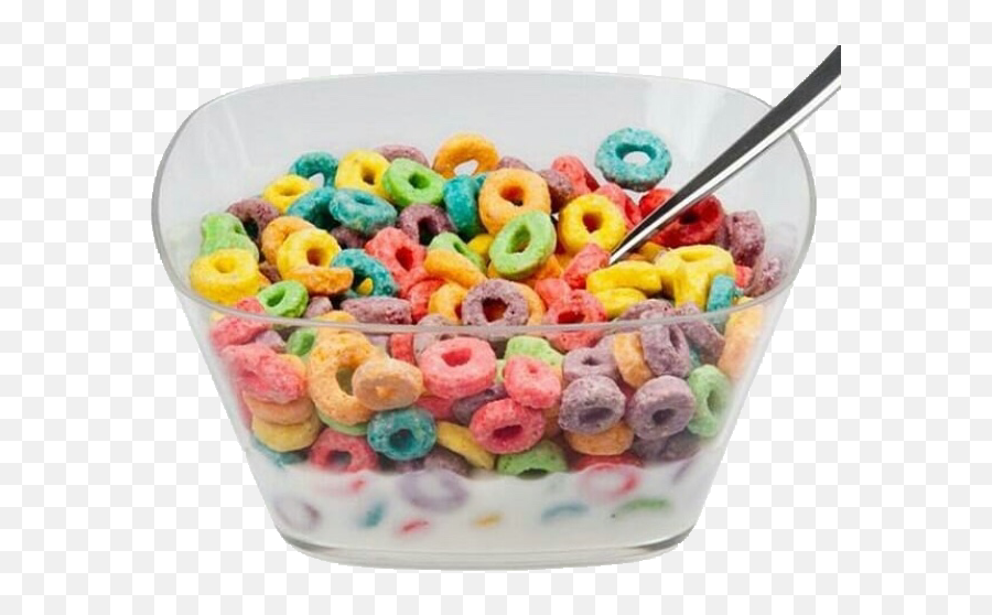 Food Cereal Frootloops Colorful Sticker - Froot Loops Bowl Emoji,Emoji In Cereal