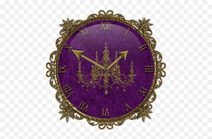 Purple Gold Chandelier Clock Widget Emoji,Chandelier Emoji