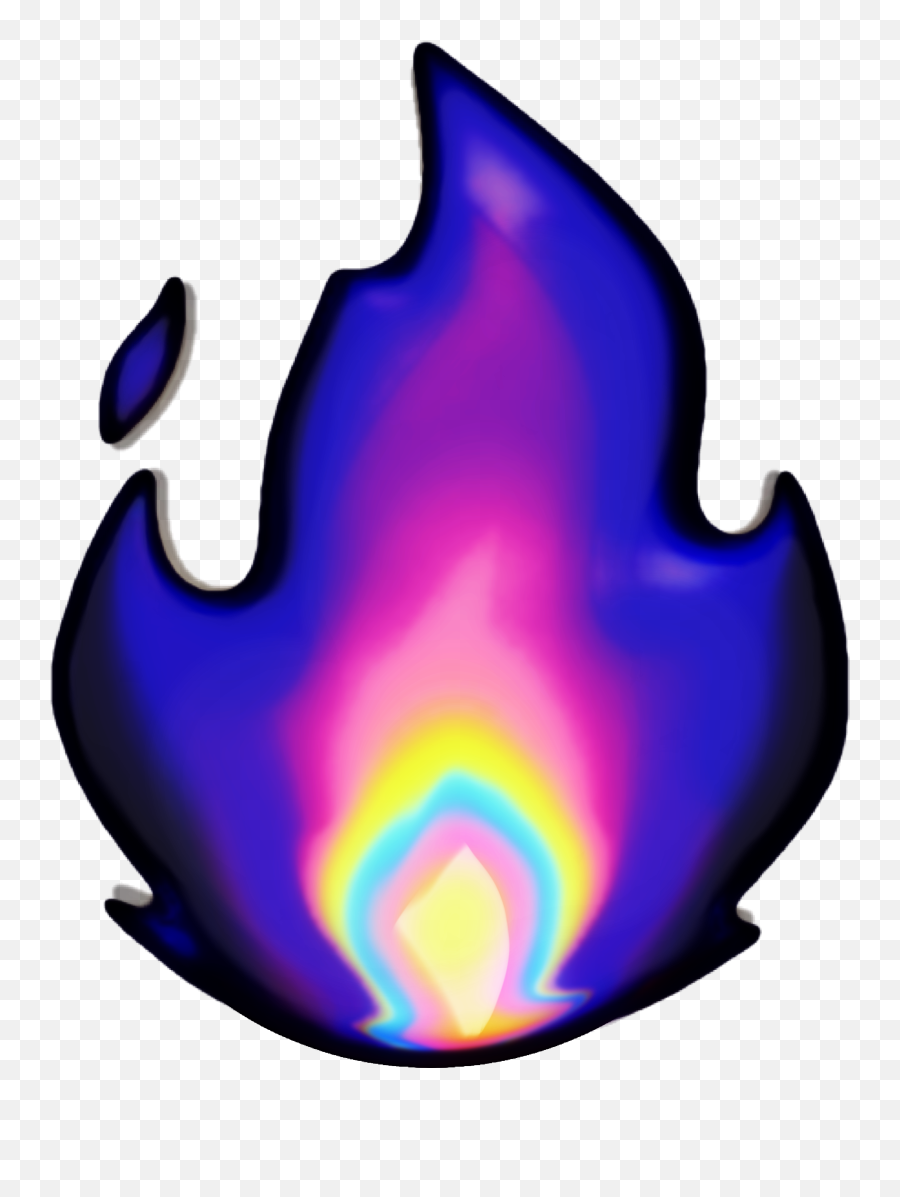 Fire Emoji Holographic Sticker By Dinaaaaaah - Blue Fire Emoji Png,Fire Emoji