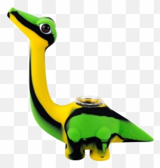 Dinosaur Silicone Hand Pipe With Glass Bowl - Dinosaur Smoking Pipe Emoji,Emoji For A Toke