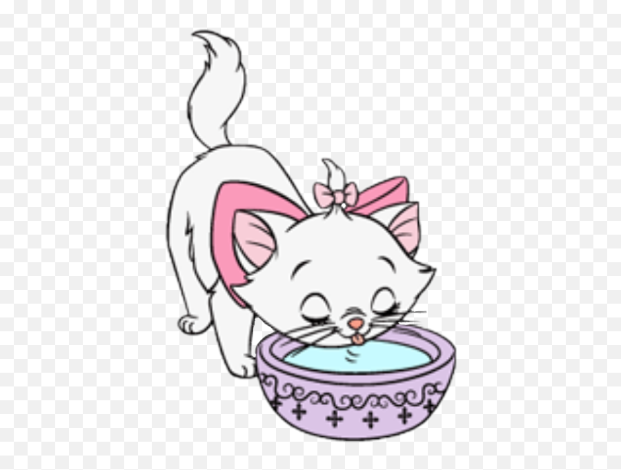 Marie Thearistocats Sticker - Cat Drinking Milk Animated Emoji,Marie The Cat Emoji