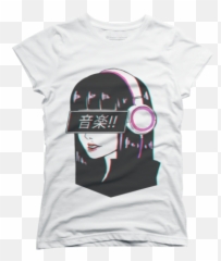 Music Womens T - Japanese Aesthetic Emoji,Japanese Emoticon For Gaming Headset