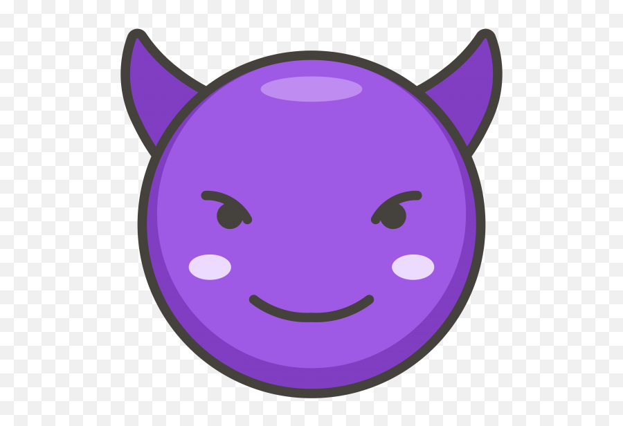 Download Hd Smiling Face With Horns - Smile With Horns Emoji Png,Purple Face Emoji