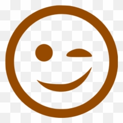 Brown Wink Icon - Wide Grin Emoji,Wink Kiss Emoticons