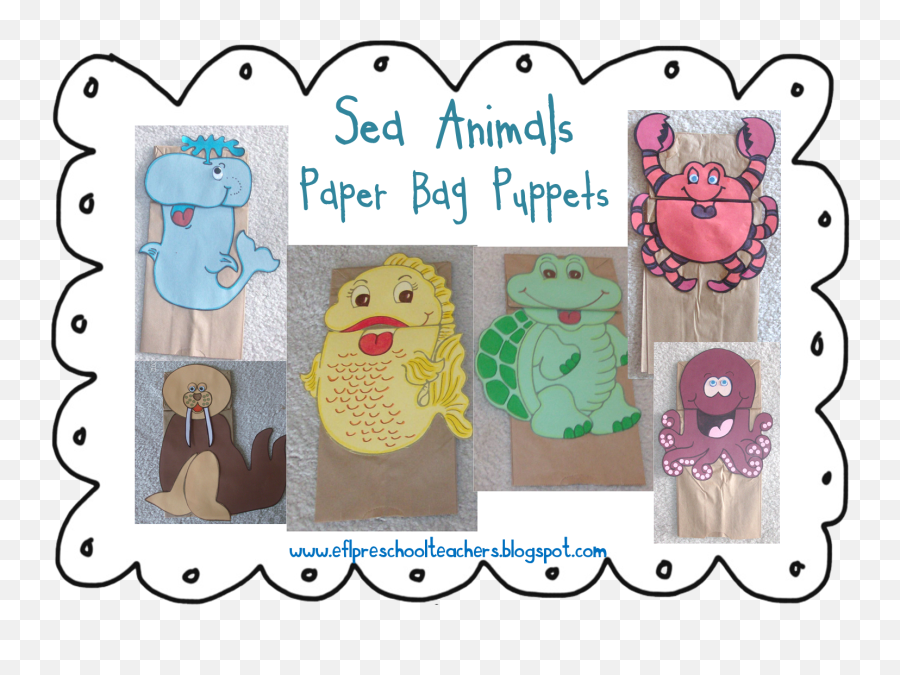 Sea Animals - Paper Bag Puppet Sea Animals Emoji,Ocean Animal Emotions