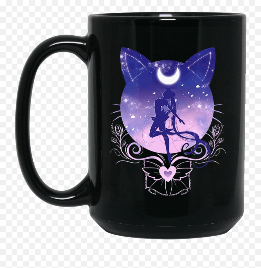 Cute Moon Cat And Sailor Anime Ceramic Coffee Mug - Travel Cute Moon Cat And Sailor Emoji,Anime Coffee Emoji