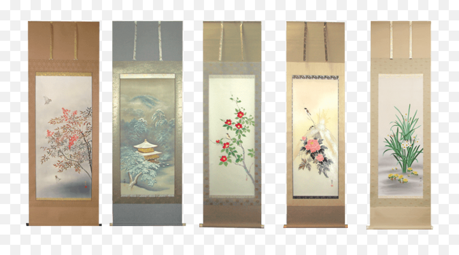 Seasonal Kakejiku Japanese Hanging Scroll Art Nomura Emoji,What Kind Of Painting Conveys Emotions Woth Landscapes