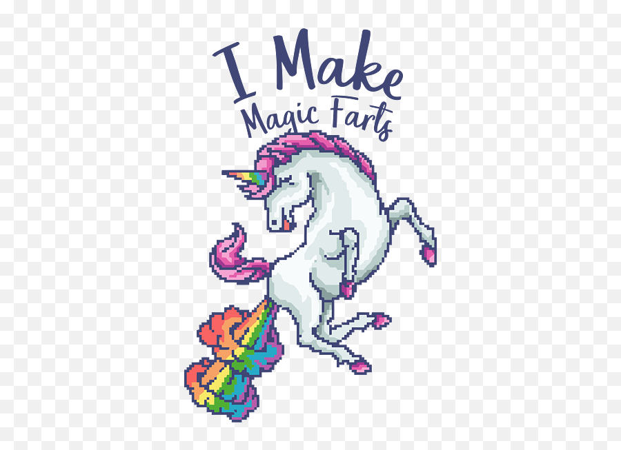 Unicorn I Make Magic Farts Pixel Art T - Shirt For Sale By Emoji,Fart Emoji Iphone