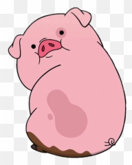 Gravity Falls Waddles Looking Back - Pig From Gravity Falls Waddles The Pig Transparent Emoji,Discord Pig Emoji