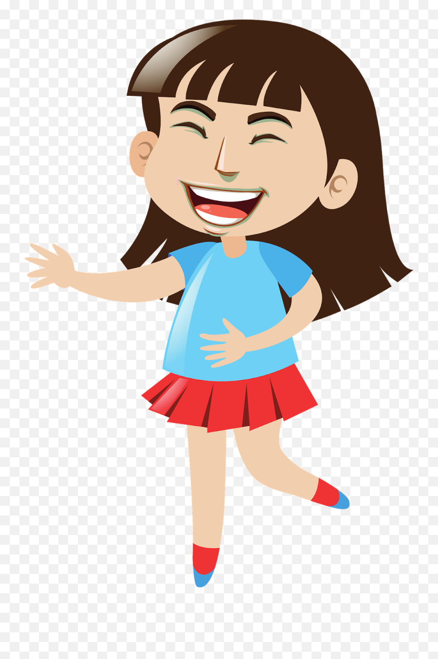 Laughing Girl Cartoon Happy Smiling - Cuento Alicia Busca A Dios Emoji,Laughing Emotion