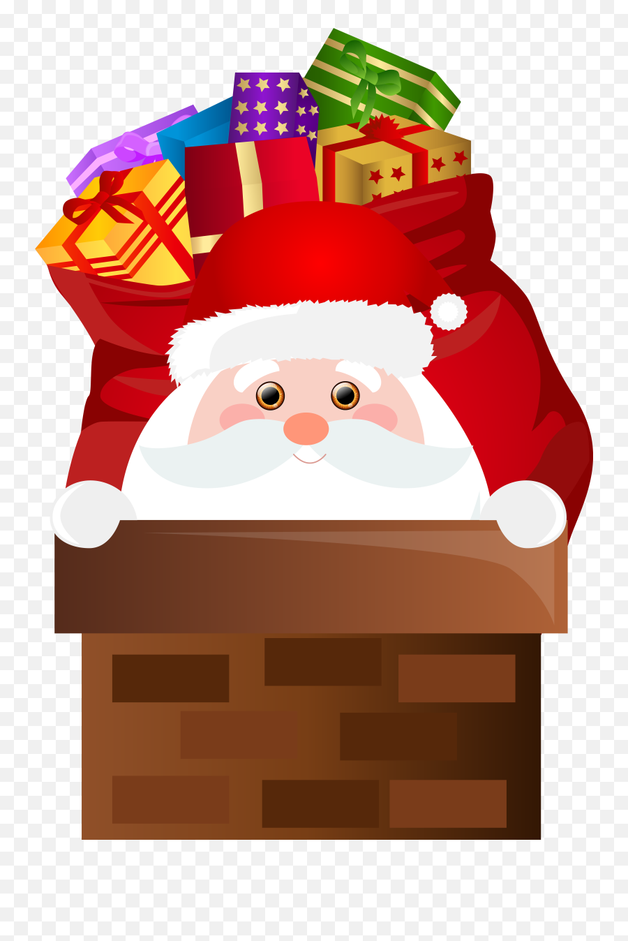 Santa Claus Christmas Clip Art - Clip Art Santa Chimney Santa Claus Chimney Png Emoji,Black Santa Claus Emoji
