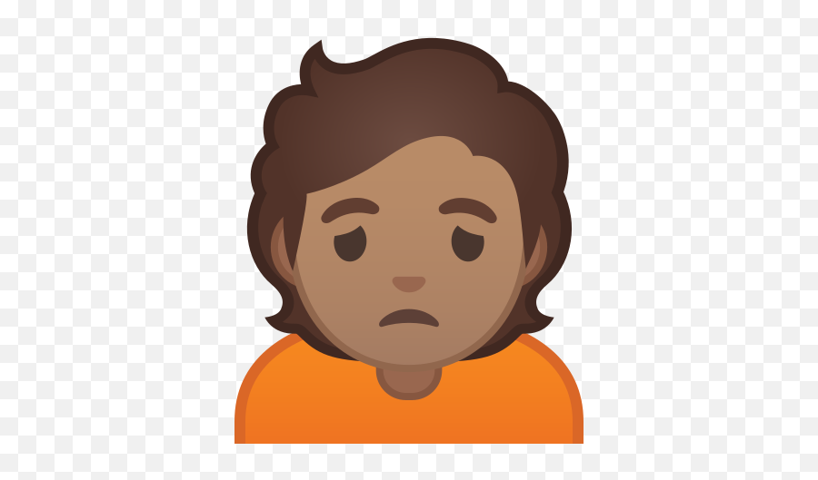 Person Frowning Medium Skin Tone Emoji - Person Frowning Emoji,Frowny Emoji