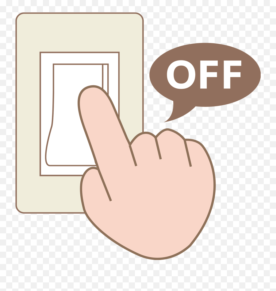 Hand Pushing Switch Off Clipart - Switch Off Clipart Emoji,Switch Emoji