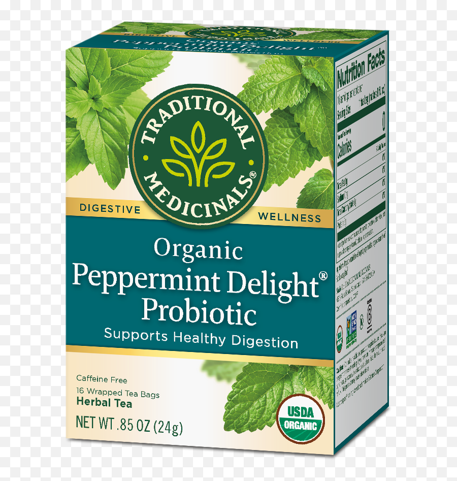 Traditional Medicinals Organic Peppermint Delight Probiotic Herbal Tea 16 Count 85 Oz - Traditional Medicinals Peppermint Delight Probiotic Tea Emoji,What Emotion Does Mint Represent