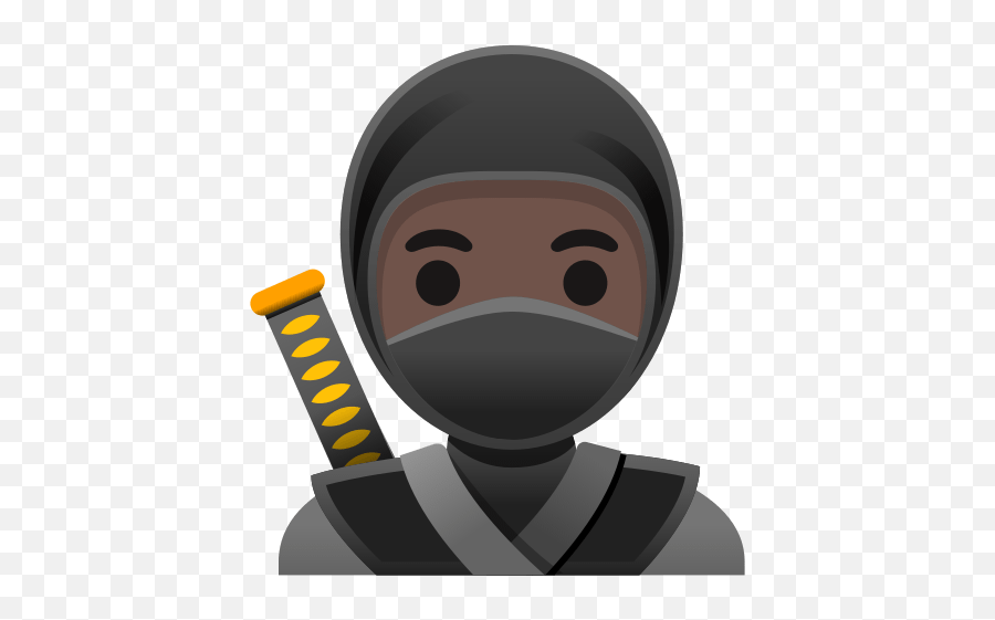 Ninja In Dark Skin Tone - Ninja Emoji Black,Gaia Ninja Emoticon