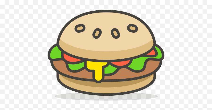 Burger Emoji Icon Of Colored Outline - Transparent Hamburger Emoji,Hamburger Emoji