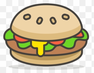 Burger Emoji Icon Of Colored Outline - Transparent Hamburger Emoji,Hamburger Emoji