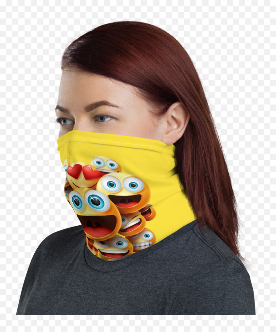 New Yellow Funny Smileys Emoji Faces Face Mask Best Washable Face Mouth Cover Neck Gaiter What Devotion - Coolest Online Fashion Trends Face And Neck Cover,Cover Mouth Emoji