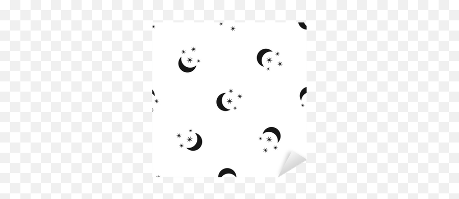 Moon And Stars Pattern Seamless Black Sticker U2022 Pixers - We Emoji,Stars And Moon Emoticon