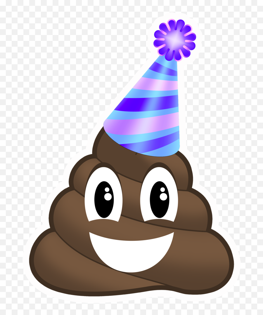 Food Party Popper Ice Cream Clip Art - Poop Emoji With Birthday Hat,Popper Emoji