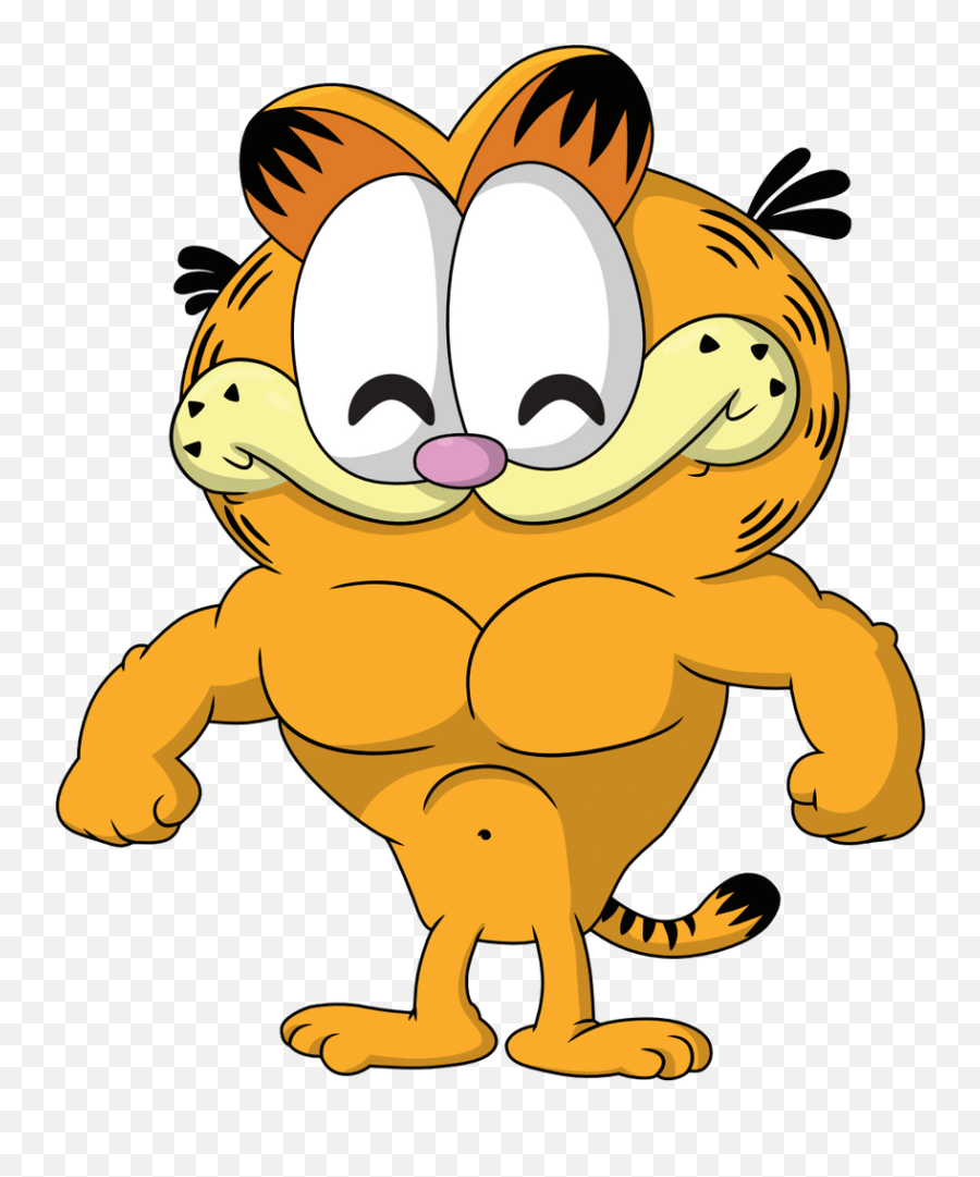 Swole Garfield Emoji,Emoticon Cat Art Full Body