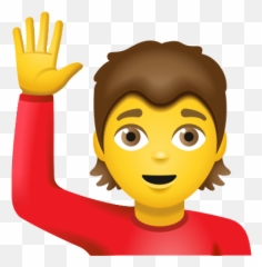 Person Raising Hand Emoji Clipart,Person Raising Hand Emoji - Free ...