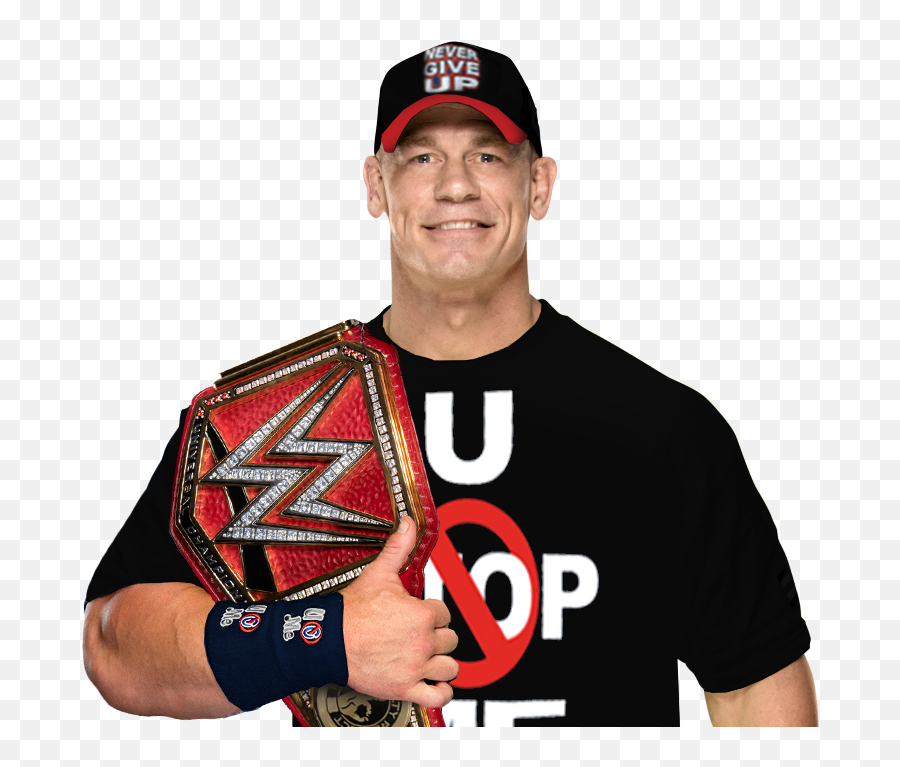 Raw Wwe Johncena Champion Sticker - John Cena With Double Championship Emoji,John Cena Emoji