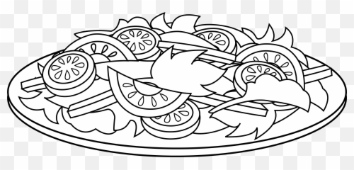 Plate Clipart Coloring Page Plate - Saladclipart Emoji,Food Emoji Coloring Pages