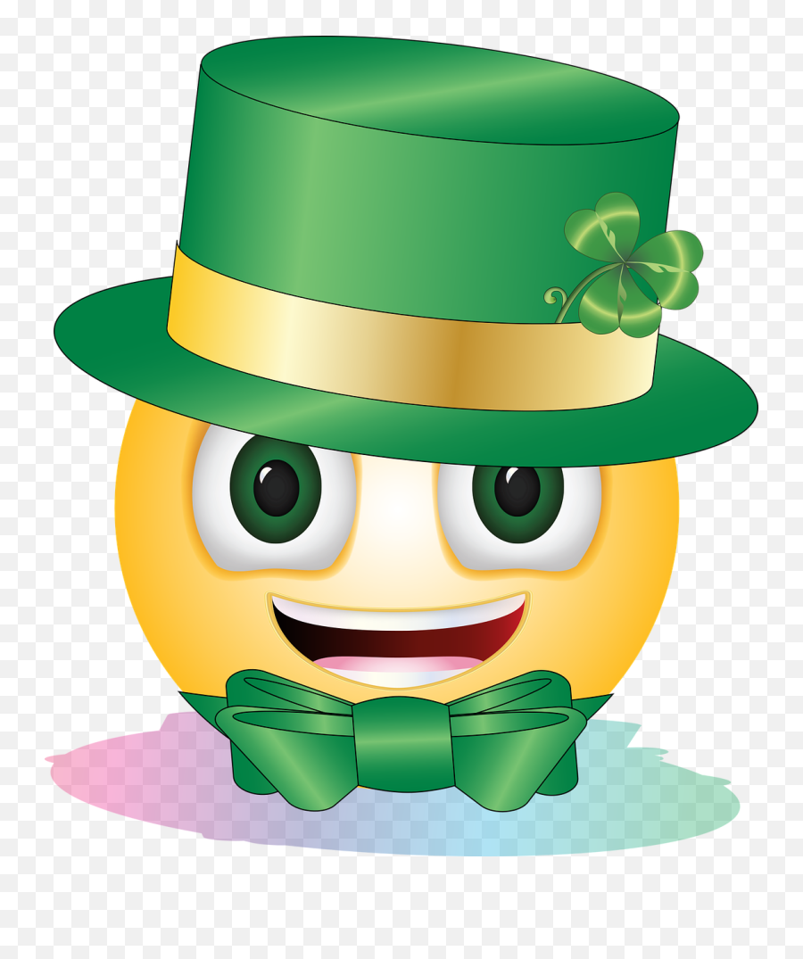 Cute Vector Gradient Emoji Png Transparent Image Png Mart - St Patricks Day Smiley Faces,Green Emoji