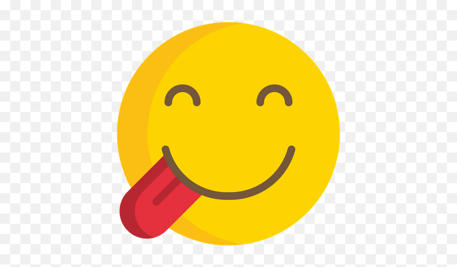 Face Savoring Food Emoji Icon Of Flat - Happy,Yummy Emoji
