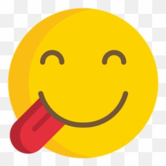 Face Savoring Food Emoji Icon Of Flat - Happy,Yummy Emoji