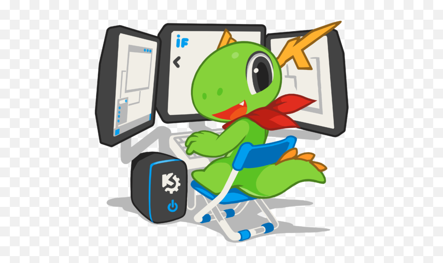 Applications 18. Линукс в виде робота. Konqi новогодний Маскот kde. Laptop Mascot.