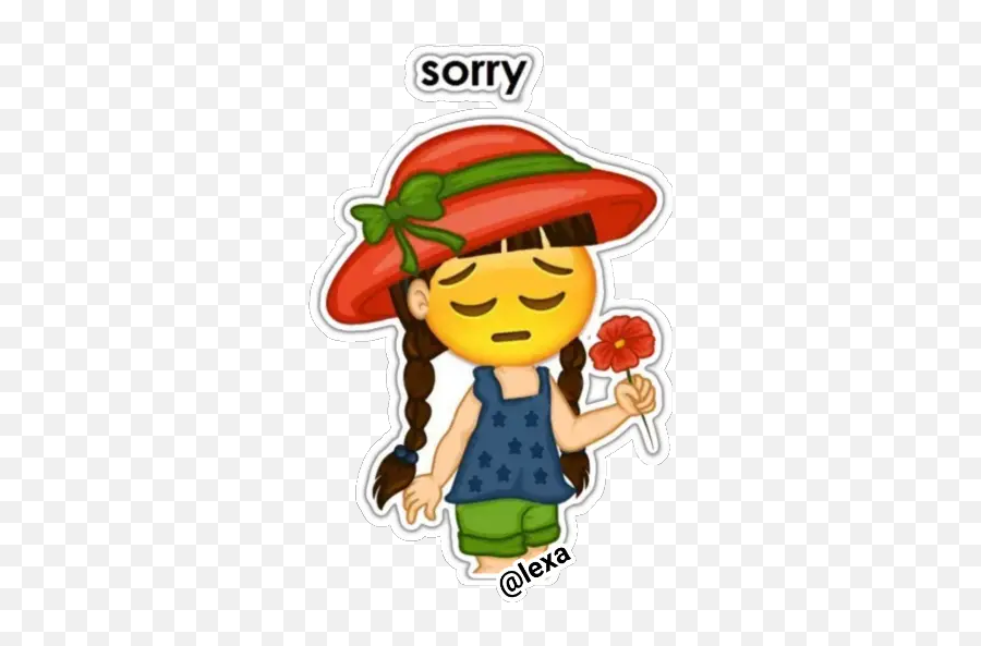 Sticker Maker - Little Girl Girl Cartoon Png Emoji,Flower Hat Emoji