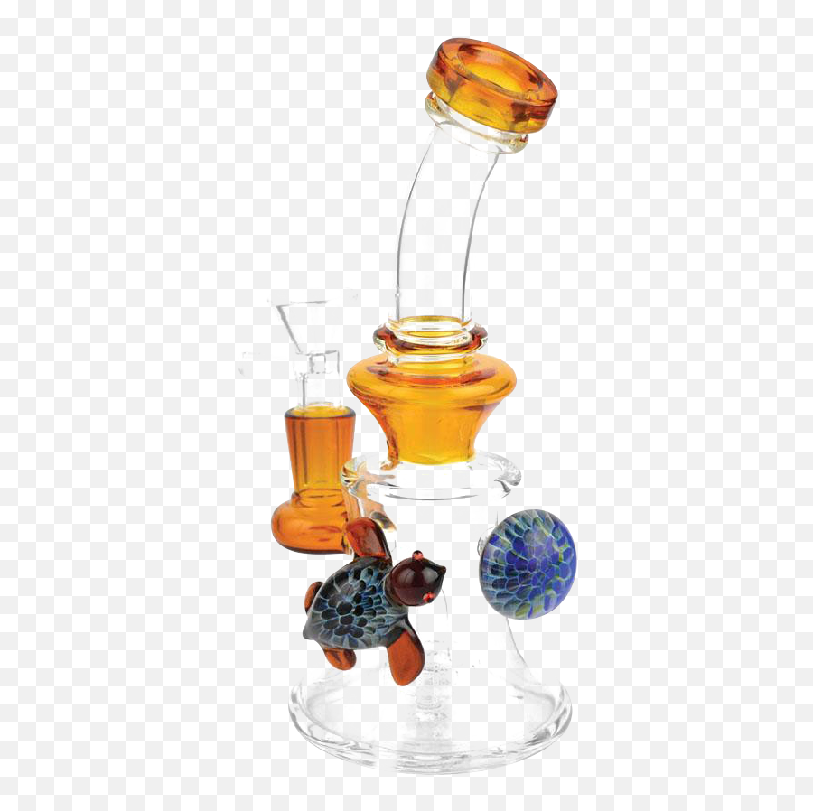 Glass Turtle Water Pipe W Turtle - Turtle Bong Emoji,Official Turtle Emoji