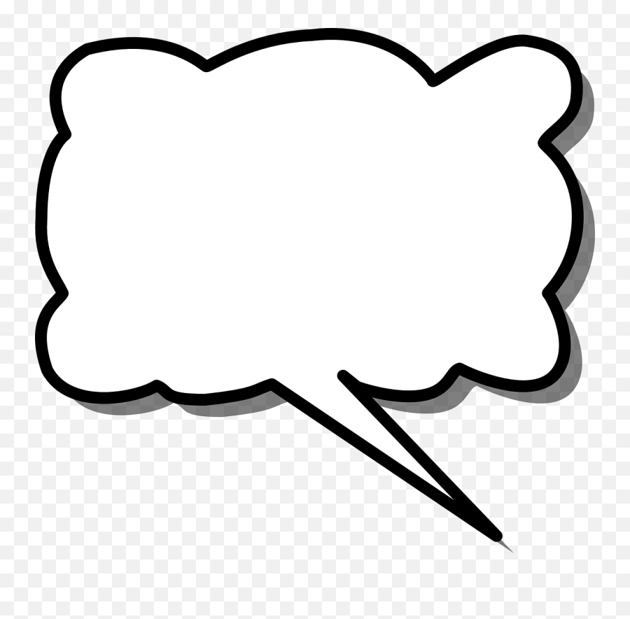 Speech Bubble Outline Png - Cute Shape Clipart Black And White Emoji,Speach Bubble Man Emoji