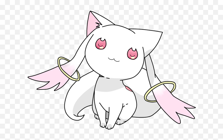 Kyubey Cat Sticker By Artbybee7 - White Background 3x3 Fictional Character Emoji,Madoka Magica Kyubey Emoticon