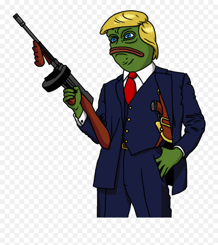 Free Avocado Gangster Cliparts - Transparent Pepe Gun Emoji,Pepe Emojis Holding Supreme Boxer