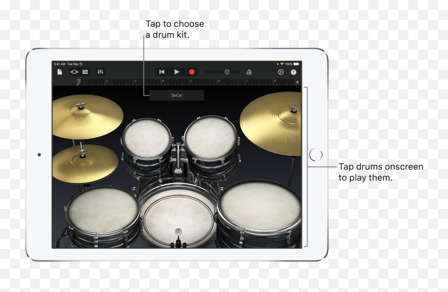 Play The Drums In Garageband For Ipad - Garageband Drums Emoji,Most Emotion Drummer