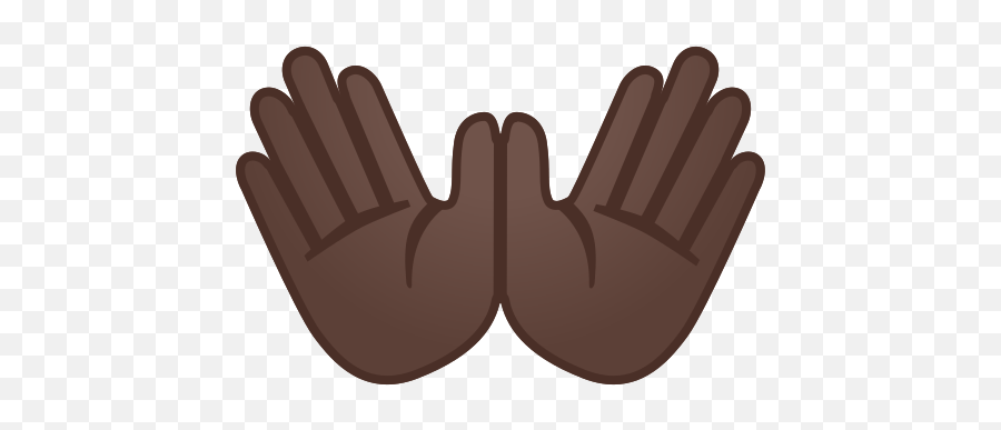 Hands With Open Palms Of Dark Skin Tone - Emoji De Manos Abiertas,Hands Over Ears Emoticon