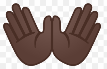 Hands With Open Palms Of Dark Skin Tone - Emoji De Manos Abiertas,Hands Over Ears Emoticon