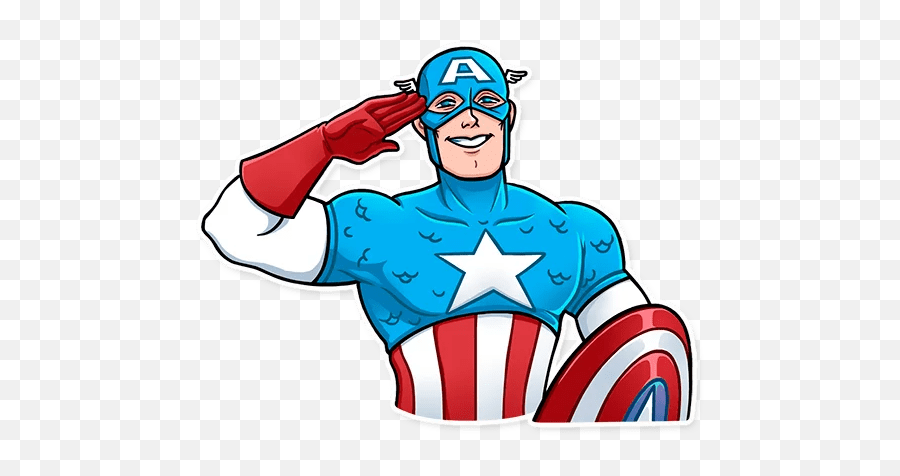 Classic Captain America Stickers - Live Wa Stickers Captain America Stickers Png Emoji,Are There Captain Marvel Emojis