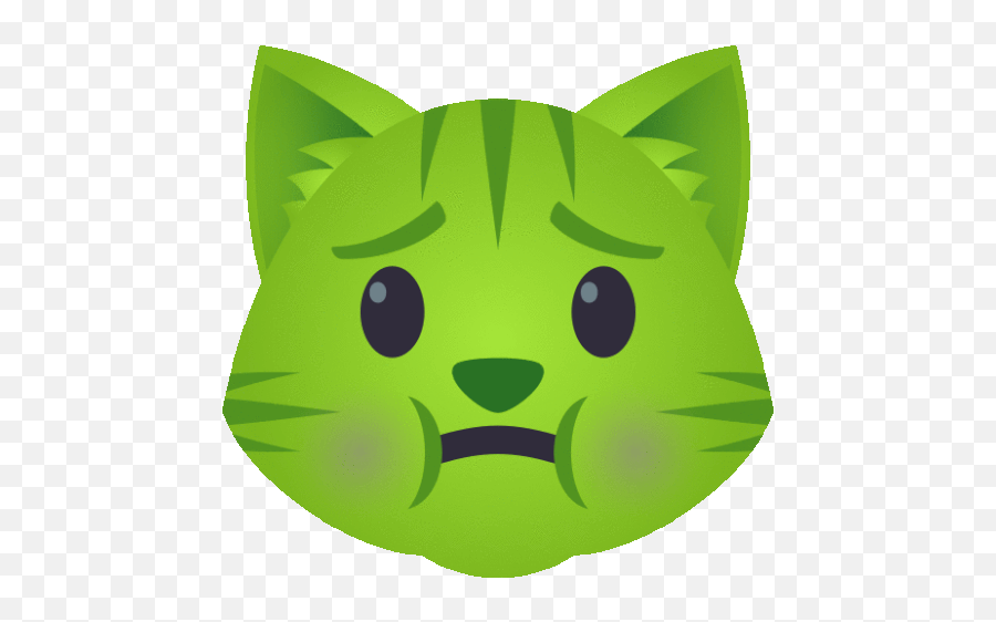 Nauseated Face Cat Sticker - Nauseated Face Cat Joypixels Emoji,Why Are There Cat Emojis Meme