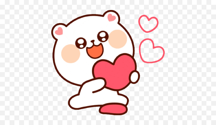 Heart Emojis - Cute Bear Sticker,Heart Emojis