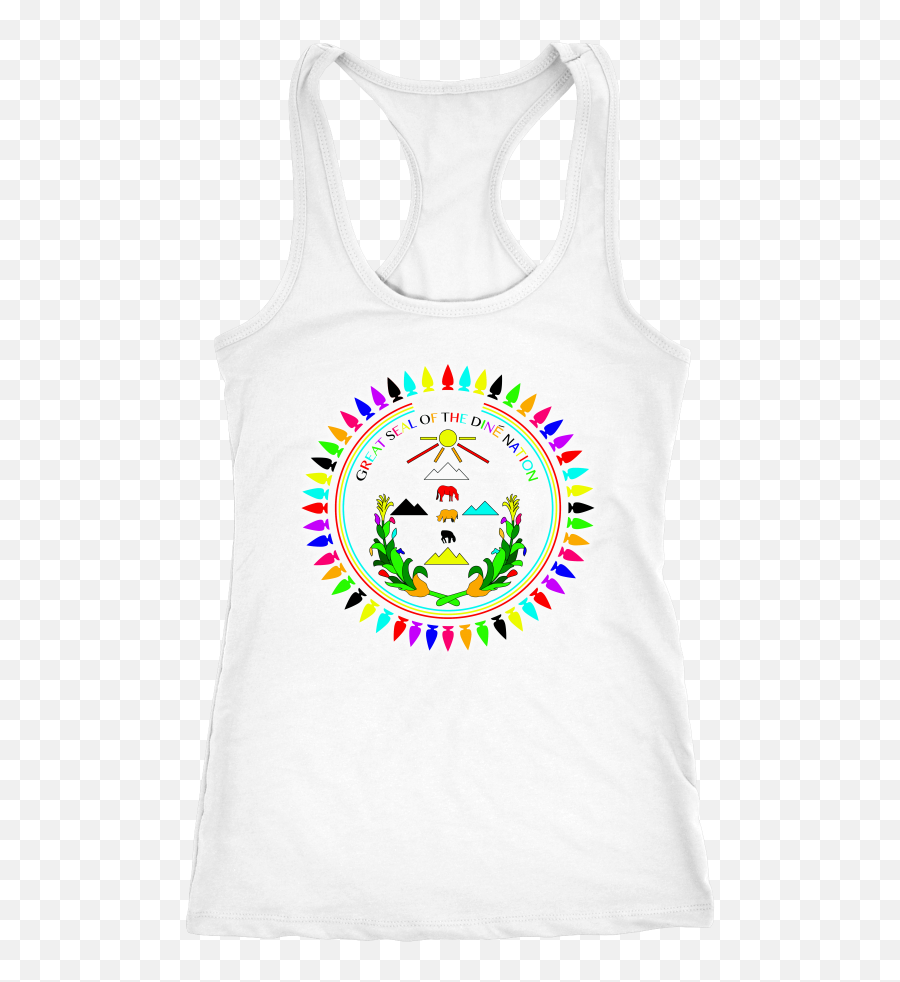 Diné Nation Seal Many Colors Racerback - Dine Navajo Emoji,Nation Red Emoticon Rred