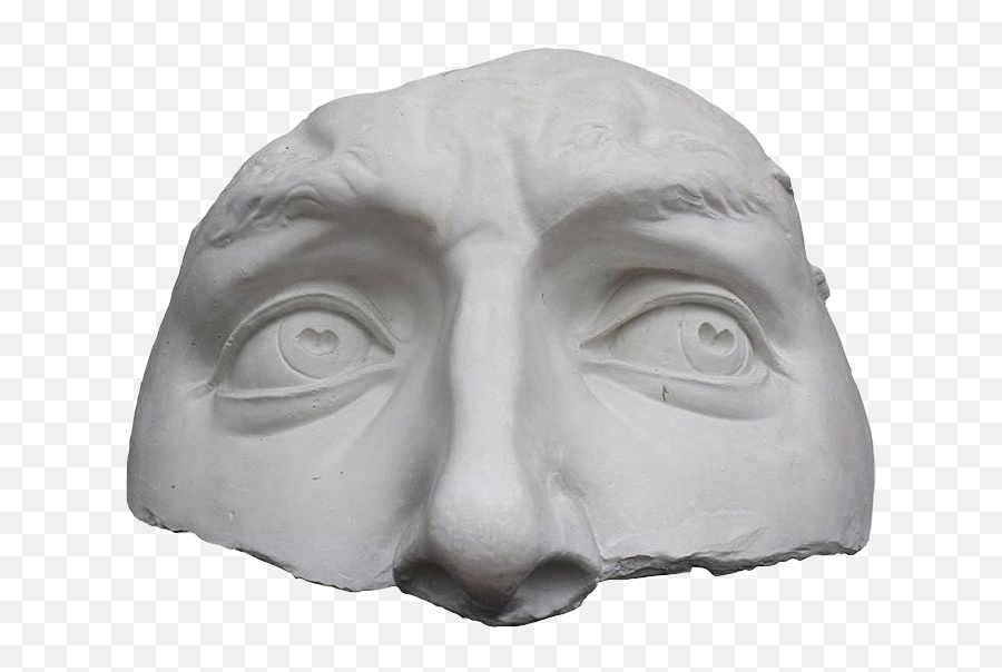 Statue Face Mask Stone Art Grey White Sticker By Uwu - Aesthetic Statue Face Png Emoji,Stone Face Emoji