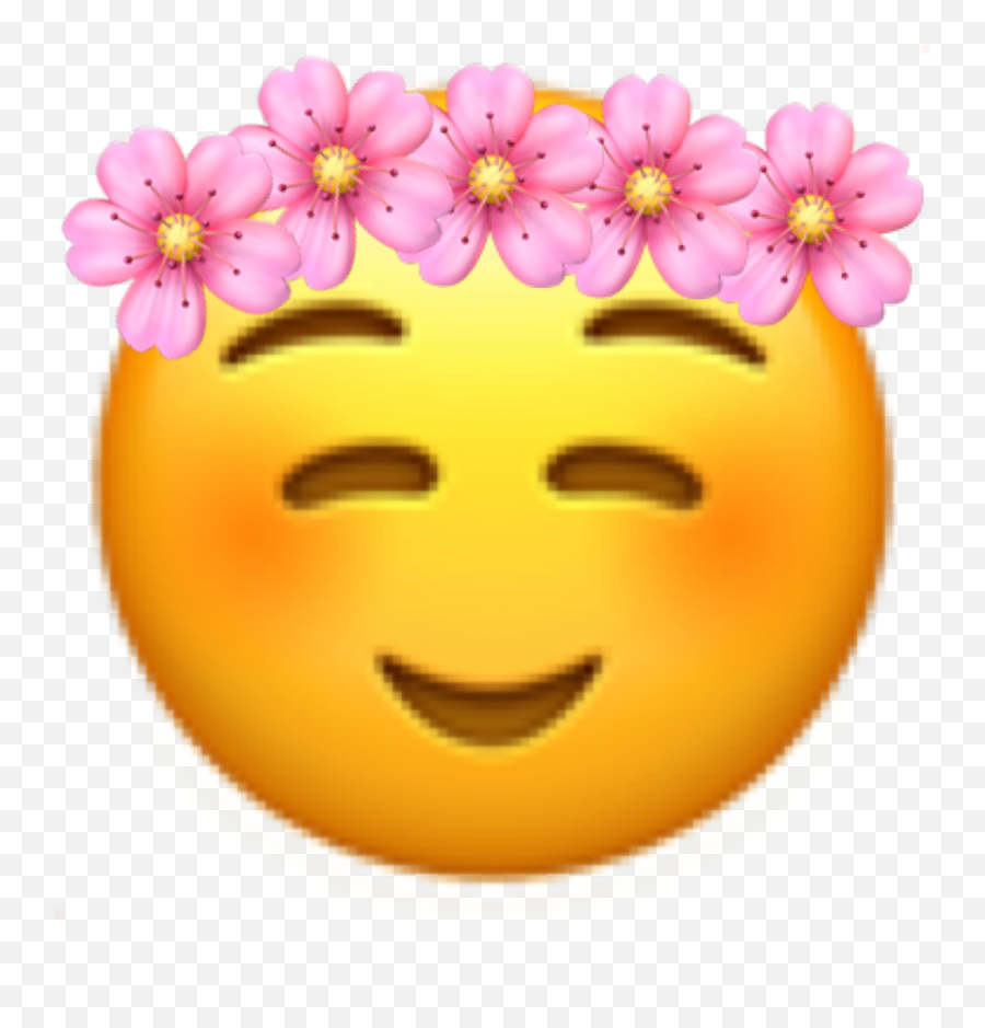 Flowercrown Flower Emoji Sticker By Jenz - Happy,Flower Crown Emoji Transparent